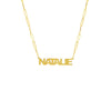 Block Nameplate Paper Clip Necklace