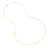 Sterling Silver Mini Bead and CZ Bezel Station Long Necklace