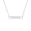 Plated Sterling Silver Mini Bar Necklace with Hearts