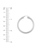 Sterling Silver 4mm x 40mm Polished Hoop Earrings