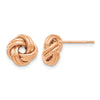 14K w/ Rose Gold Plating Polished Love Knot Post Earrings
