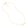 Two-Tone Heartbeat Adj. Necklace with Dangle Heart