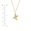 Block Lined Initial 'X' with Diamond Necklace