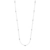 Sterling Silver Diamond-Cut Oval Bead Station Long Necklace