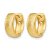 14K Polished and Textured Hinged Hoop Earrings