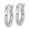 10K White Gold Polished Hinged Hoop Earrings