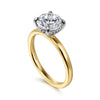 14K White &amp; Yellow Gold Round Solitaire Engagement Ring