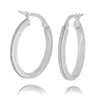 Oval Sparkle Hoop Earrings