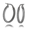 Oval Sparkle Hoop Earrings