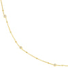 Sterling Silver Mini Bead and CZ Bezel Station Long Necklace