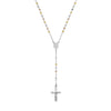 Sterling Silver and Rose Gold 3mm Rosary Necklace