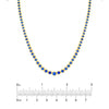 4.0tcw Blue Sapphire Bezel Graduated Half Tennis Necklace