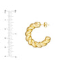 Puff Textured Twist Open Hoop Earrings