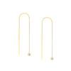 Bezel Set CZ Threader Earrings