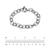 Oxidized Sterling Silver Circle and Oval Links Bracelet