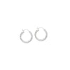 Sterling Silver Diamond-Cut Hoop Earrings