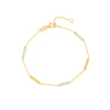 White Enamel Alternating Bar Bracelet
