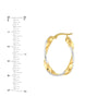 Wide Twisted Diamond Cut Hoop Earrings