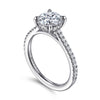 14K White Gold Round Diamond Engagement Ring