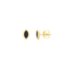 Black Enamel Marquise Stud Earrings