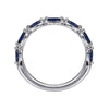 14K White Gold Sapphire Marquise Anniversary Band