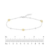 Sterling Silver and Plated Link and CZ Anklet