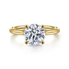 14K Yellow Gold Round Solitaire Diamond Engagement Ring