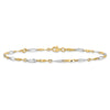10K Two-tone Twisted Link 9 inch Plus 1 inch Extender - Total 10 inch Anklet