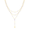 Lilac Enamel Layered Lariat Necklace