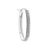 Plated Sterling Silver Double Sparkle Oval Hoops
