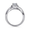 14K White Gold Round Halo Diamond Engagement Ring