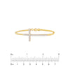 Sterling Silver Sideways CZ Cross Bracelet