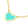 Light Turquoise Enamel Bezel Heart Necklace