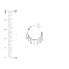 Diamond-Cut Bead Shaker Hoop Post Earrings