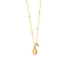 Diamond Oval Plate with Bead Frame Necklace