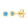 Round Turquoise Stud Earrings
