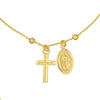 Adjustable Virgin Mary &amp; Cross Beaded Bracelet