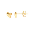 Wavy Polished Heart Stud Earrings