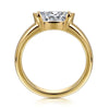 14K Yellow Gold Half Bezel East West Oval Diamond Engagement Ring