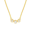 Bezel Set 3 Stone Graduated Necklace
