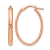 10K Rose Gold Polished Oval Hoop Earrings