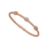 Cross-Cross Diamond Rose/White Mesh Bangle