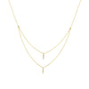 Diamond Staple Bar Drops Duet Necklace