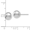 14K White Gold Polished 8mm Ball Post Earrings