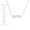Plated Sterling Silver CZ Script Love Necklace