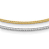 14K Two-tone D/C Reversible 2mm Adjustable Omega Necklace