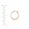 3mm x 20mm Diamond-Cut Hoop Earrings