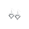 Plated Sterling Silver Dolphin Heart Duo Earrings