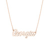 7mm Script Font Nameplate Necklace