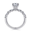 14K White Gold Oval Diamond Engagement Ring